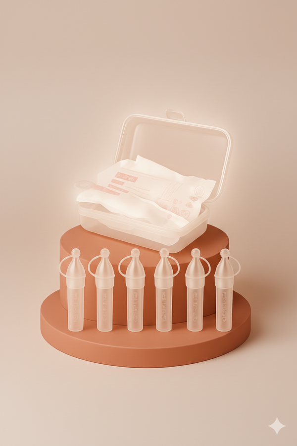مجموعة بيبي فري لجمع اللبأ – 6 قطع × 5 مل  مع علبه تخزين