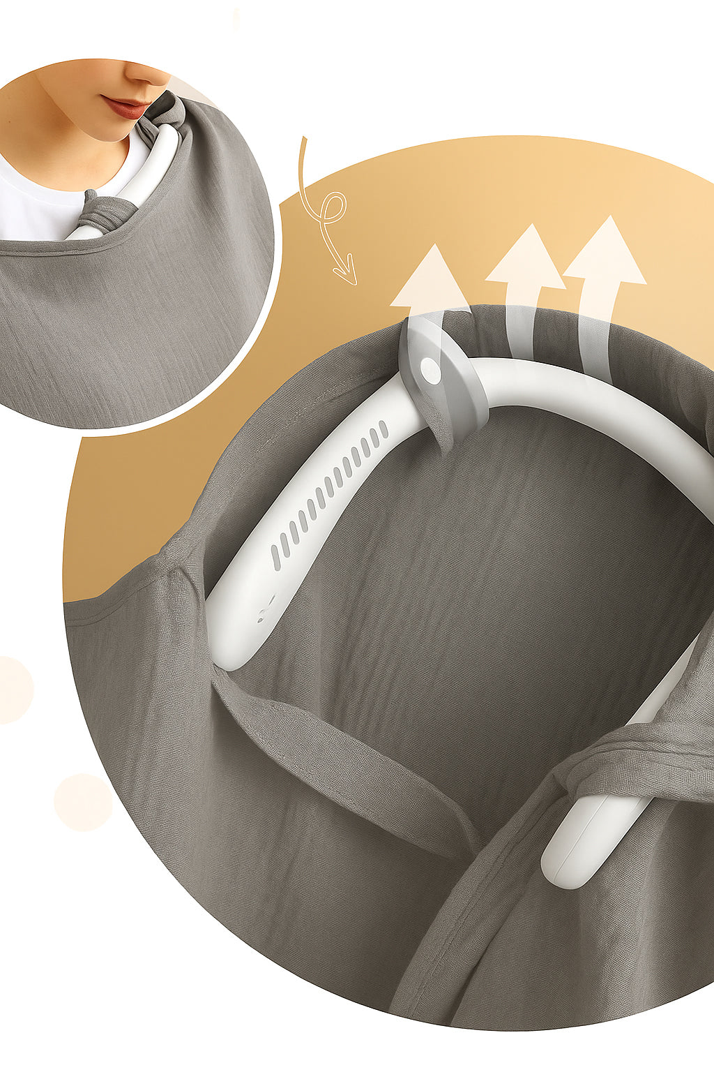 غطاء تبريد الرضاعة من Babybloom مع مروحة مدمجة - رمادي