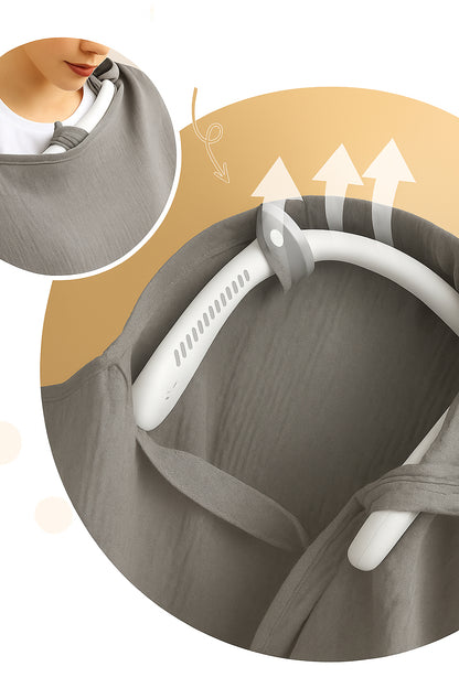 غطاء تبريد الرضاعة من Babybloom مع مروحة مدمجة - رمادي